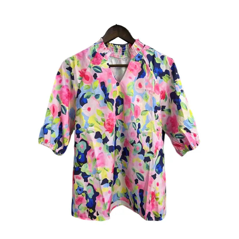 Blusa Floral Rosa