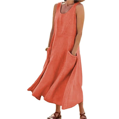 Sleeveless Maxi Dress with Pockets