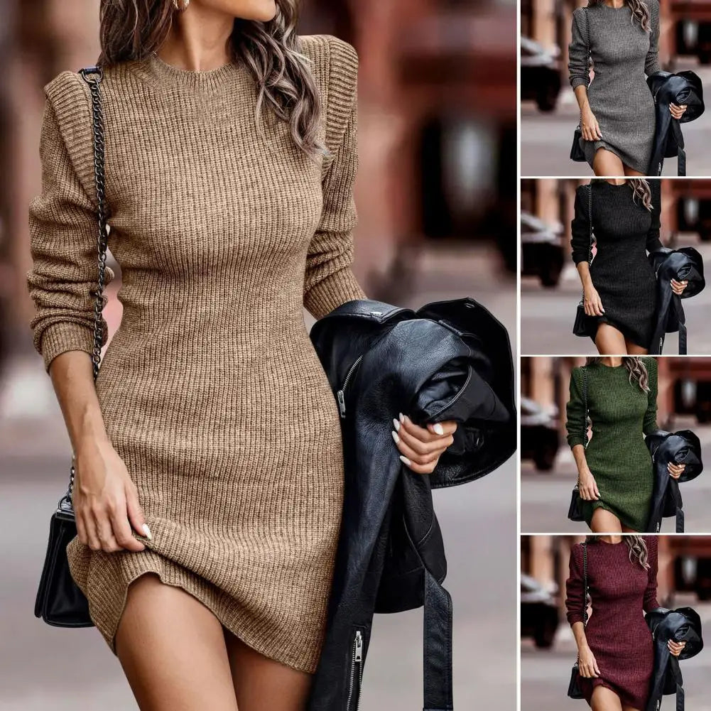 Ribbed Slim Mini Dress